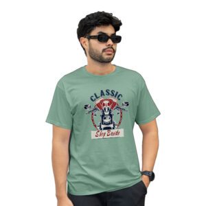 Classic Motorbike Printed Pure Cotton Short Sleeve T-Shirt