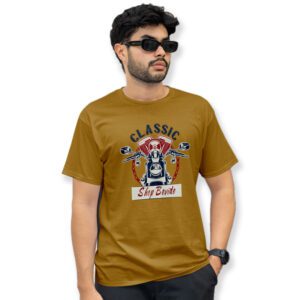 Classic Motorbike Printed Pure Cotton Short Sleeve T-Shirt